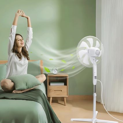 Aigostar - Підлоговий вентилятор 50W/230V 120 см білий