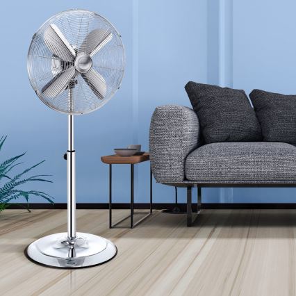 Aigostar - Підлоговий вентилятор 50W/230V 44,8 см глянцевий хром