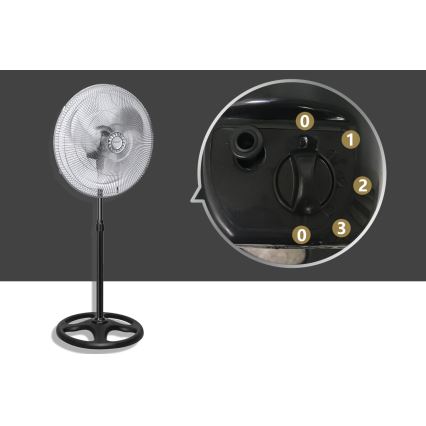 Aigostar - Підлоговий вентилятор 50W/230V глянцевий хром/чорний
