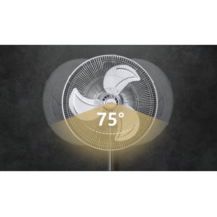 Aigostar - Підлоговий вентилятор 50W/230V глянцевий хром/чорний