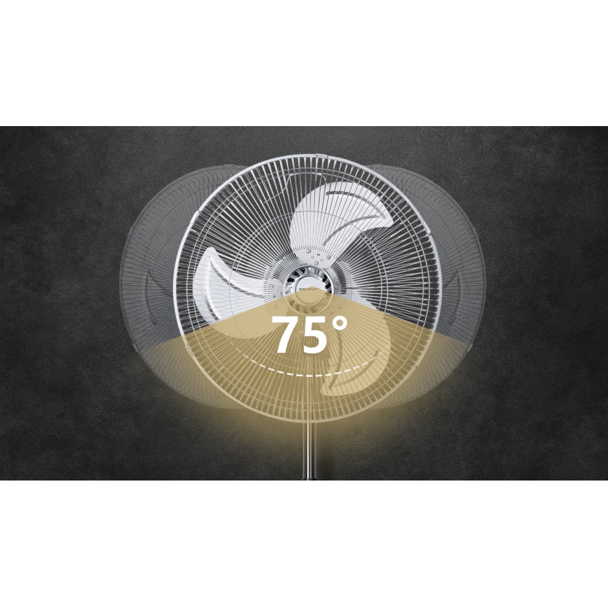 Aigostar - Підлоговий вентилятор 50W/230V глянцевий хром/чорний