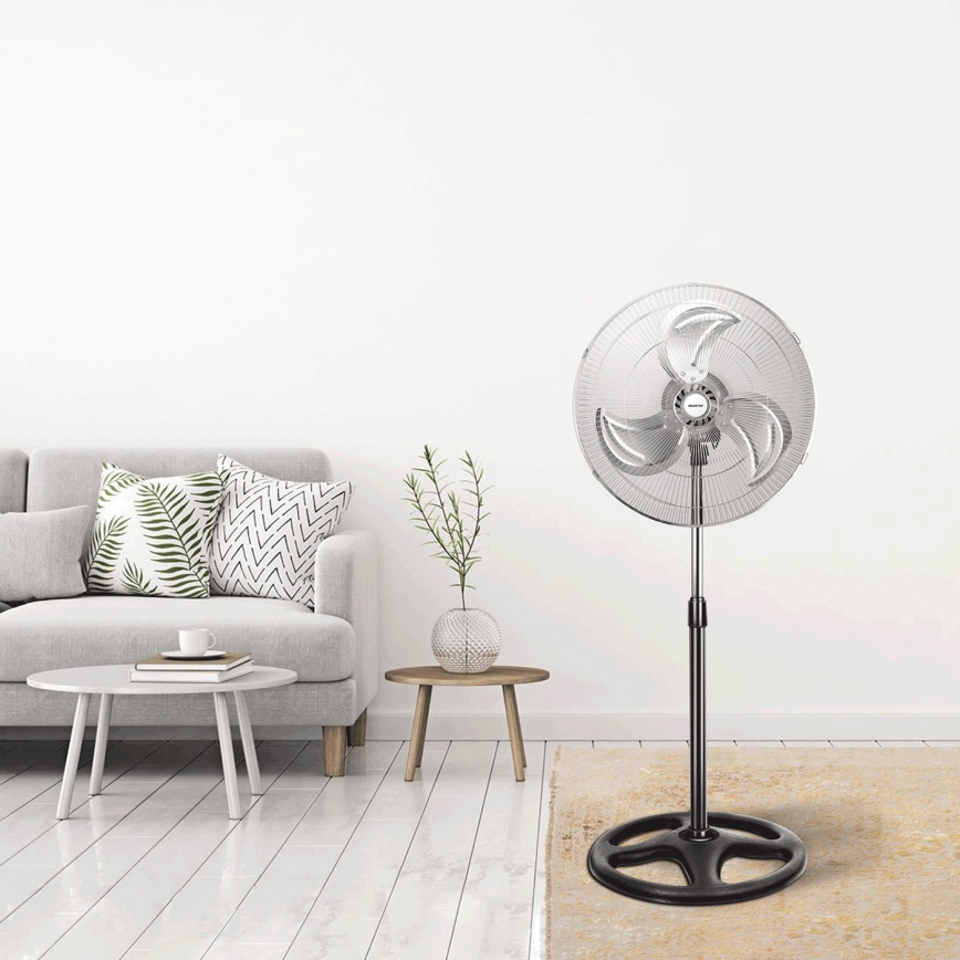 Aigostar - Підлоговий вентилятор 50W/230V, діаметр 50 см, хром/чорний
