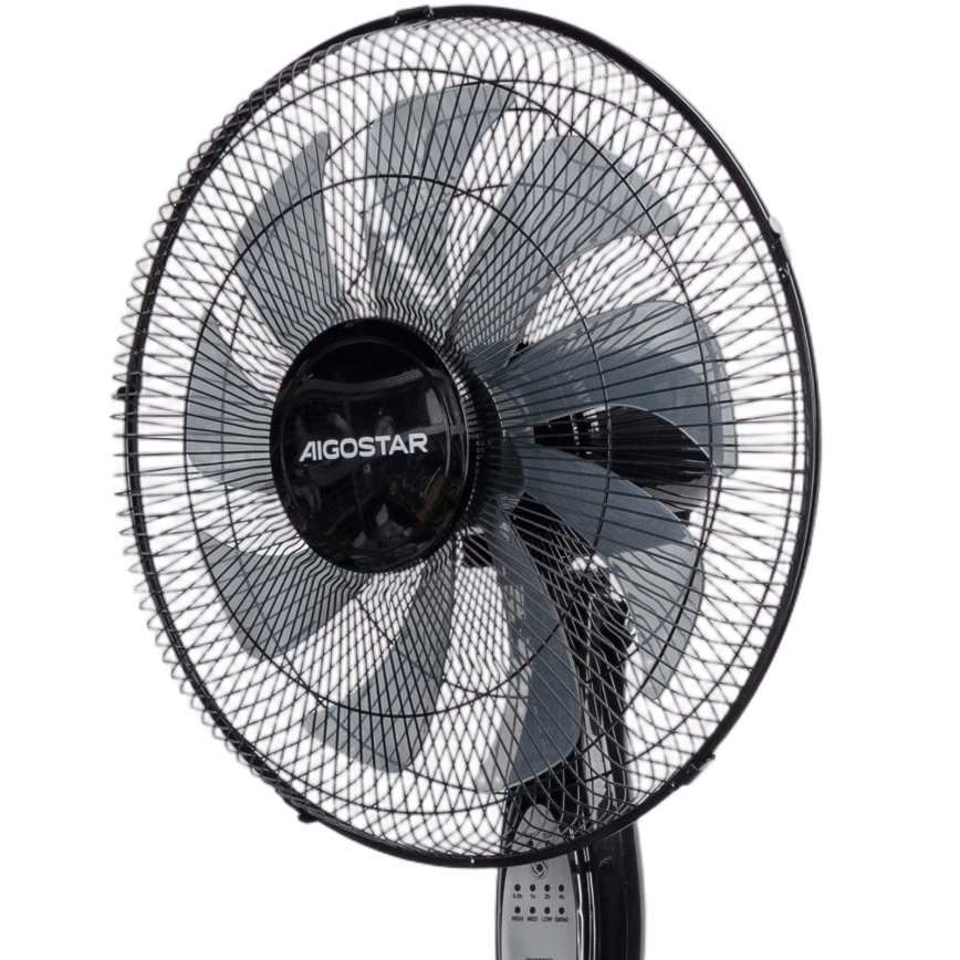 Айгостар - Підлоговий вентилятор 55W/230V 130 cm чорний + пульт дистанційного керування