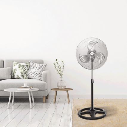 Aigostar - Підлоговий вентилятор 55W/230V глянцевий хром/чорний