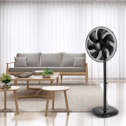 Aigostar - Підлоговий вентилятор 55W/230V чорний + пульт дистанційного керування