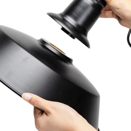 Aigostar - Підвісна люстра 1xE27/60W/230V чорний