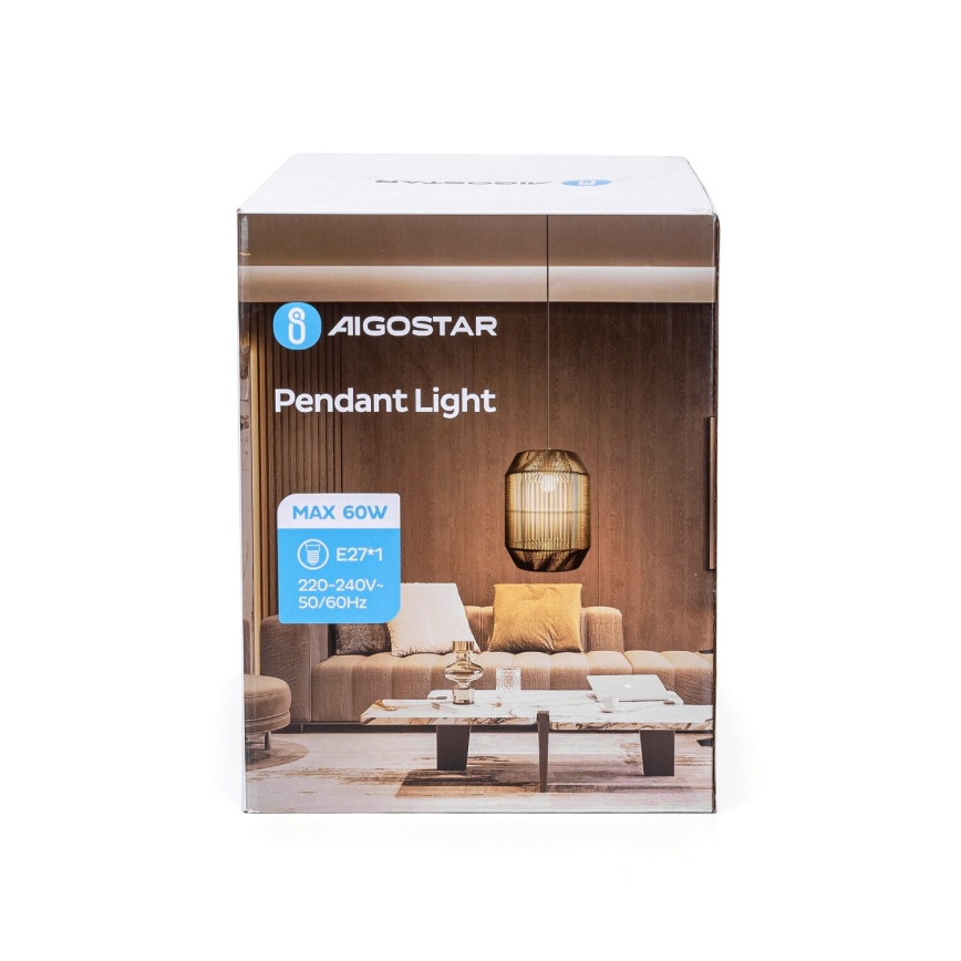 Aigostar - Подвесная люстра 1xE27/60W/230V черный
