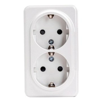Aigostar - Подвійна настінна побутова розетка SCHUKO 250V біла