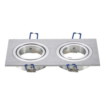 Aigostar - Подвійна рамка для вбудованого світильника GU10 17,3x9,1 cm матовий хром