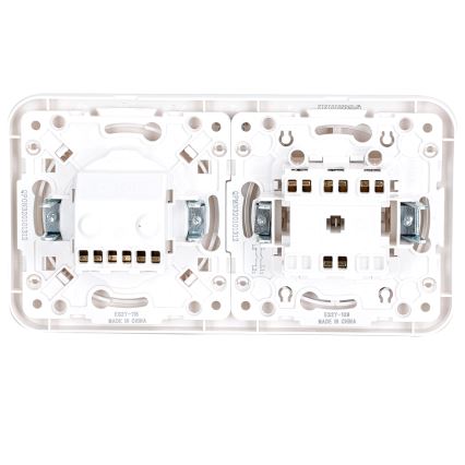 Aigostar - Подвійний вимикач № 5 з розеткою SCHUKO 230V у білій рамці