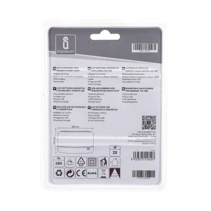 Aigostar - Портативне нічне LED освітлення LED/1W/5V 3000K + USB