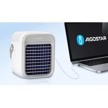 Aigostar - Портативный вентилятор 8W/5V белый