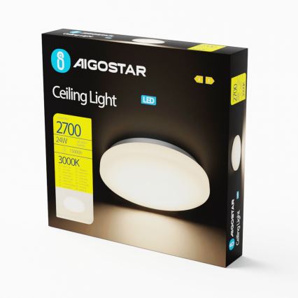 Aigostar - LED-потолочный светильник, 24 Вт, 230 В, 3000 К, диаметр 38 см