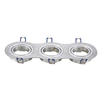 Aigostar - Потрійна рамка для вбудованого точкового світильника GU10 25,5x9,1 cm матовий хром