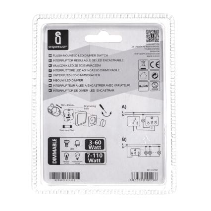 Aigostar - Поворотний димер 110W/230V білий