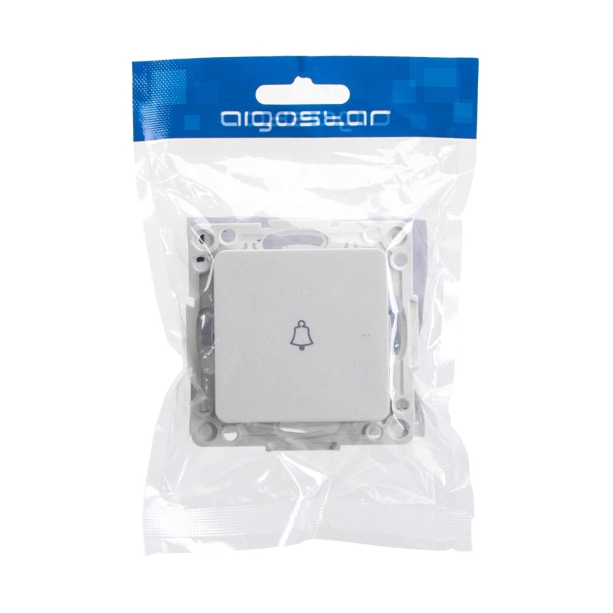 Aigostar - Простий безрамковий дзвінковий вимикач білий