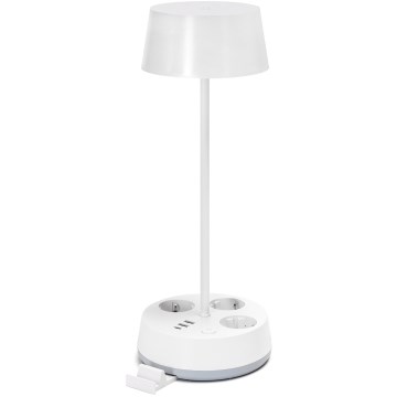 Aigostar - Регулируемая светодиодная настольная лампа с розетками и USB LED/4,6W/230V 3000/4000/6500K белая
