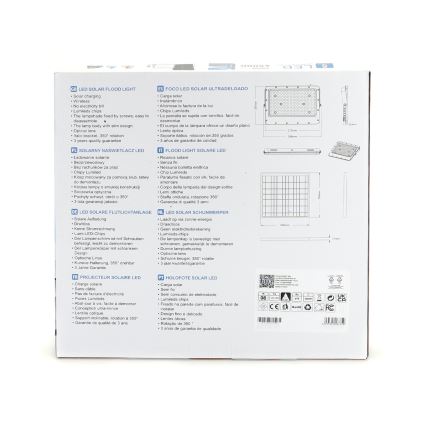 Aigostar - Сонячний регульований LED-прожектор LED/200W/3,2V IP65 20000 mAh + пульт дистанційного керування