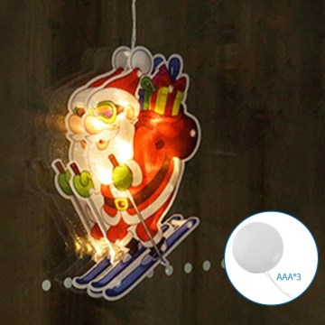 Aigostar - Різдвяна LED декорація LED/3xAAA Санта-Клаус на лижах 23см