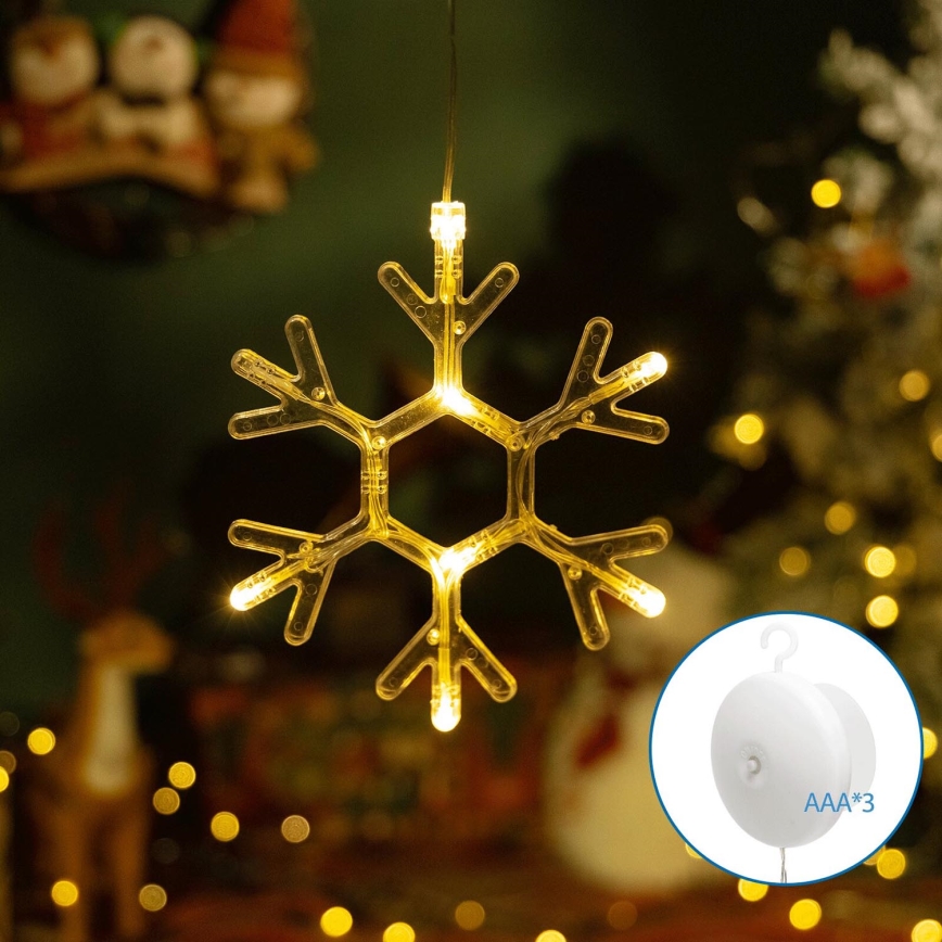 Aigostar - Різдвяна LED декорація LED/3xAAA теплий білий сніжинка 19см