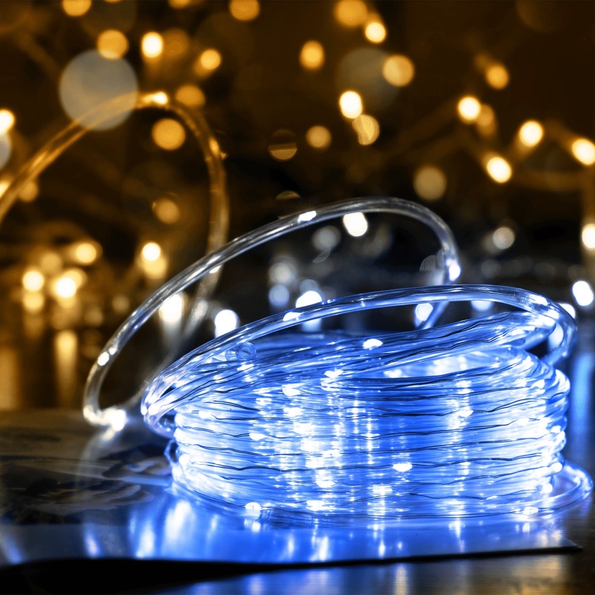 Aigostar - Різдвяна LED гірлянда на сонячній батареї 100xLED/8 функцій 12 м IP65 холодний білий