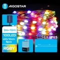 Aigostar - Різдвяна LED гірлянда на сонячній батареї 100xLED/8 функцій 12 м IP65 кольоровий