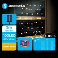 Aigostar - Різдвяна LED гірлянда на сонячній батареї 100xLED/8 функцій 4x1м IP65 теплий білий 800 mAh