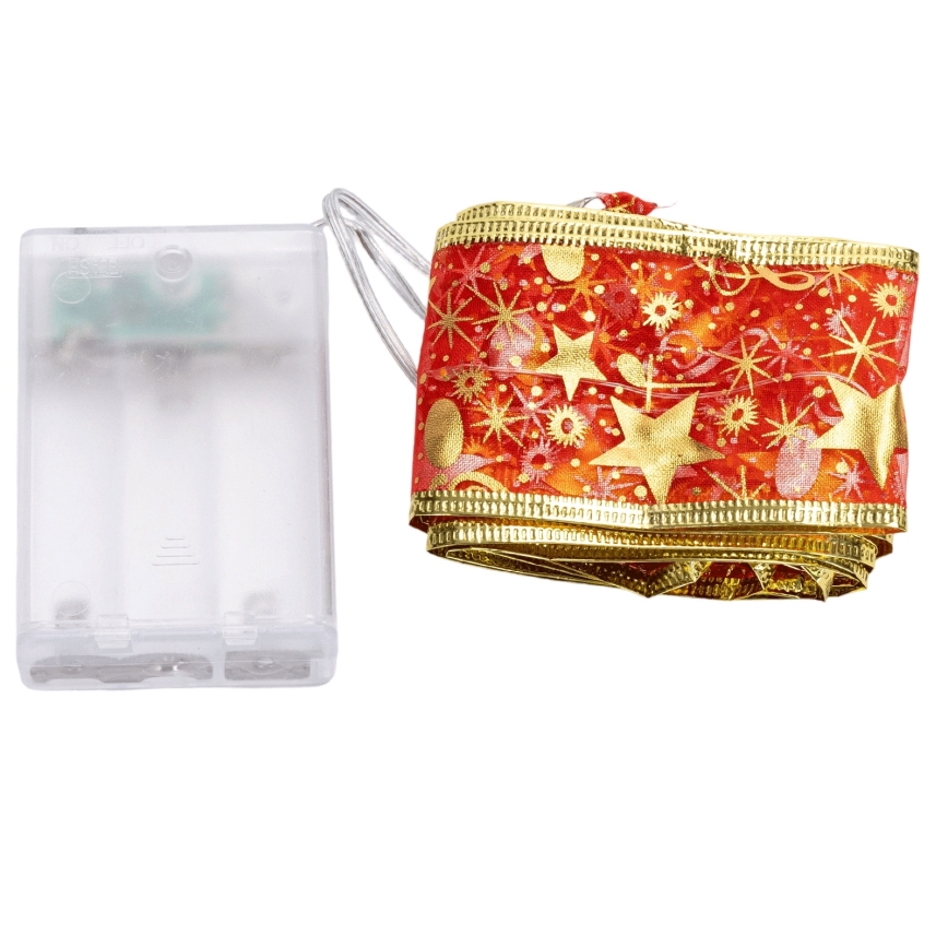 Aigostar - LED-гирлянда для Рождества, 20 светодиодов, питание от 3×AA, 2 м, тёплый белый, красная