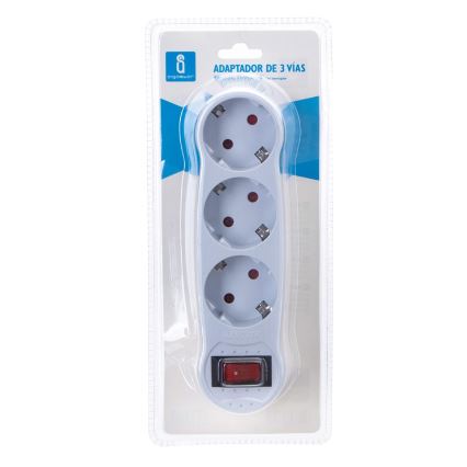 Aigostar - Розгалужувач із вимикачем 3x16A/230V SCHUKO