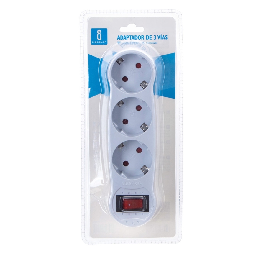 Aigostar - Розгалужувач із вимикачем 3x16A/230V SCHUKO
