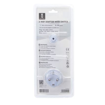Aigostar - Розгалужувач із вимикачем 3x16A/230V SCHUKO