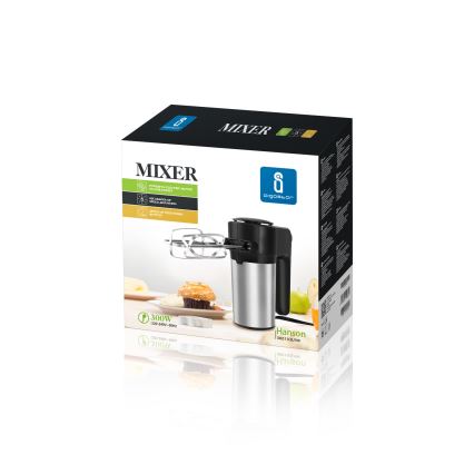 Aigostar - Ручний міксер 300W/230V чорний/матовий хром