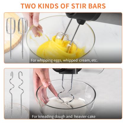 Aigostar - Ручной миксер 300W/230V черный/матовый хром