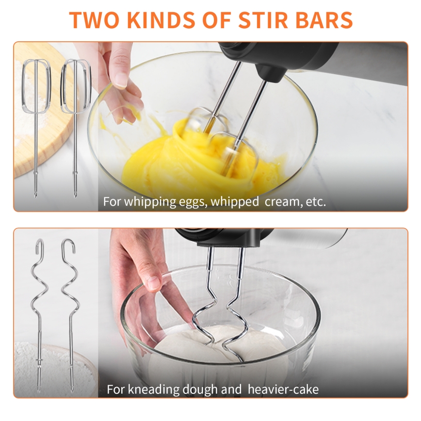 Aigostar - Ручной миксер 300W/230V черный/матовый хром