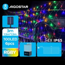 Aigostar - Різдвяна LED гірлянда на сонячній батареї 100xLED/8 функцій 4,5x1,5 м IP65 кольоровий
