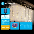 Aigostar - Різдвяна LED гірлянда на сонячній батареї 100xLED/8 функцій 8x0,4 м IP65 теплий білий
