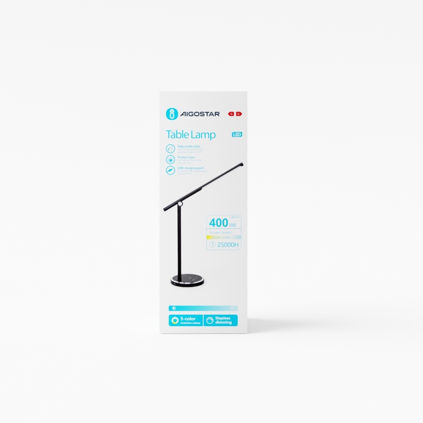 Aigostar - Сенсорна настільна LED лампа з регулюванням яскравості LED/8W/230V 3000-6000K чорний