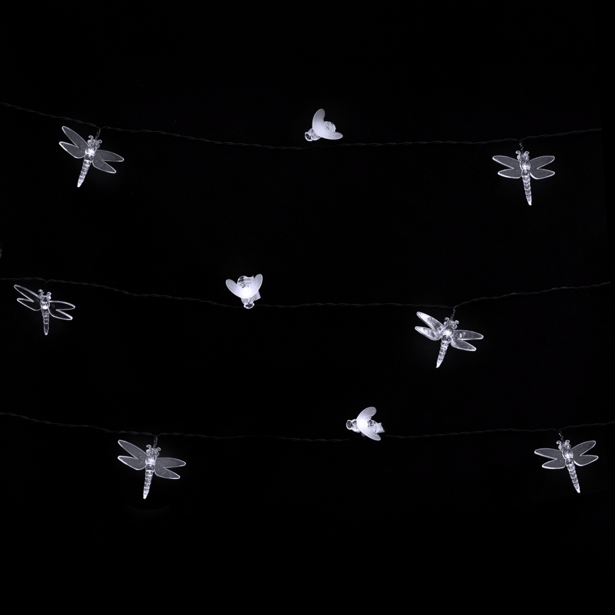 Aigostar - солнечная декоративная гирлянда LED, 50 светодиодов, 8 режимов, 10 м, 800 мА·ч, IP65, холодный белый