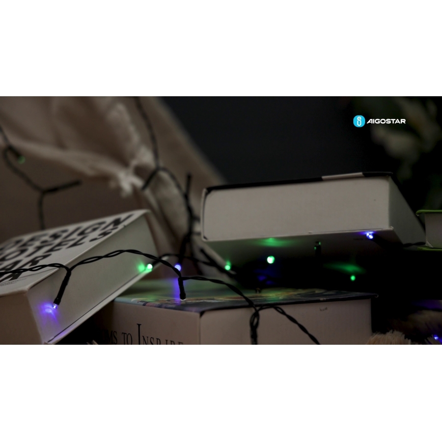 Aigostar - солнечная LED-гирлянда, 100xLED/8 функций, 12 м, IP65, многоцветная