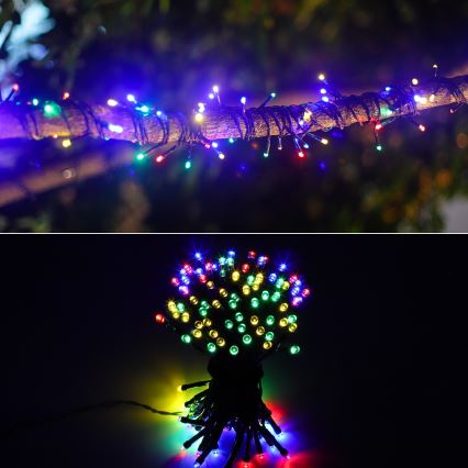 Aigostar - солнечная LED-гирлянда, 100xLED/8 функций, 12 м, IP65, многоцветная