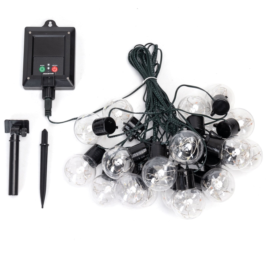 Aigostar - сонячна LED-гірлянда, 20 світлодіодів / 8 режимів, 11,5 м, IP65, багатокольорова