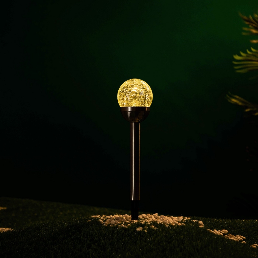 Aigostar - Сонячна LED-лампа LED/0,006W/1,2V 37,8cm матовий хром 2700K IP44 100 mAh