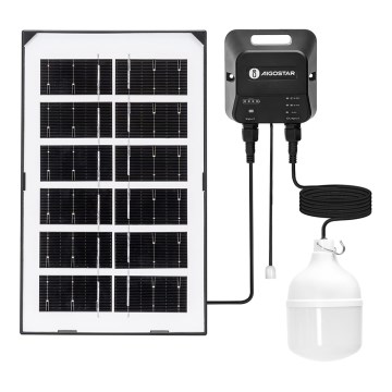Aigostar - сонячна LED-люстра LED/35W/12V 3000 mAh 6500K IP65 діаметр 10 см + пульт дистанційного керування