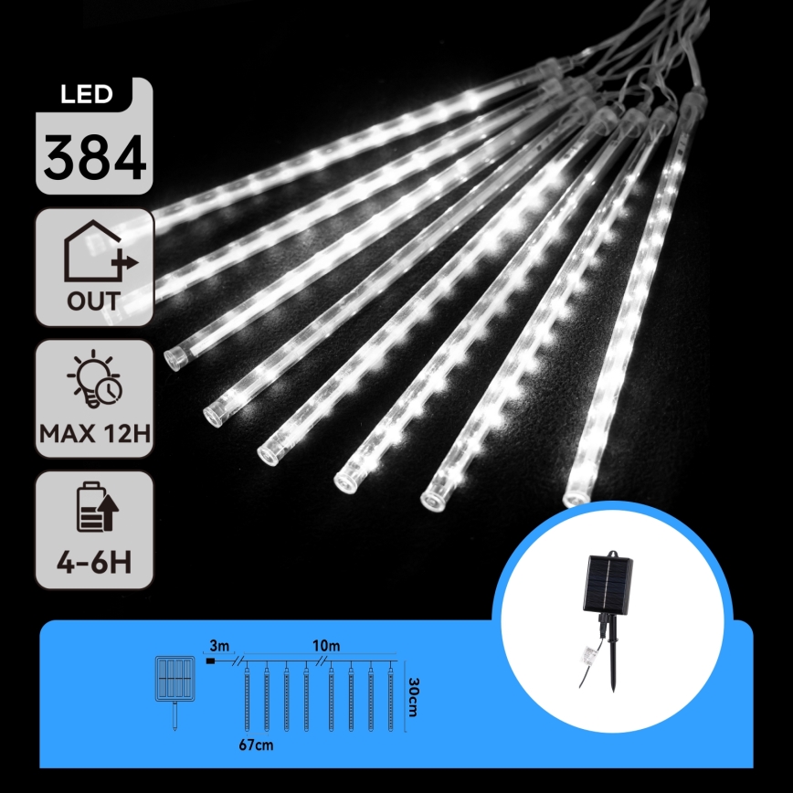 Aigostar - LED сонячна різдвяна гірлянда 384xLED/13m IP65 1200 mAh холодний білий