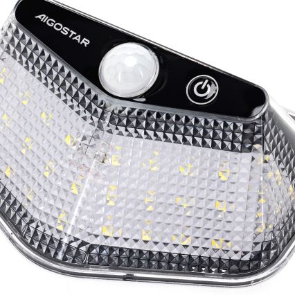 Aigostar - LED сонячний світильник з датчиком LED/3,7V 6500K 500 mAh IP65 чорний