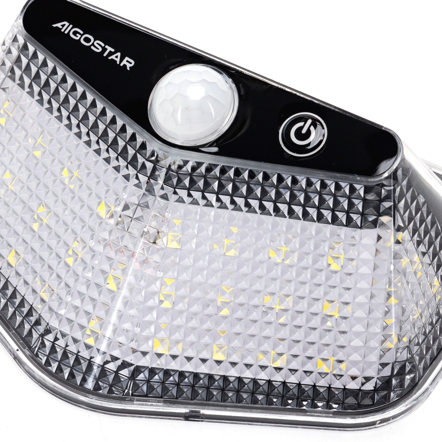 Aigostar - LED сонячний світильник з датчиком LED/3,7V 6500K 500 mAh IP65 чорний