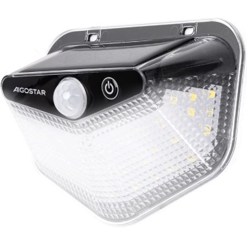 Aigostar - Сонячний світильник з датчиком LED/3,7V 6500K 500 mAh IP65 чорний