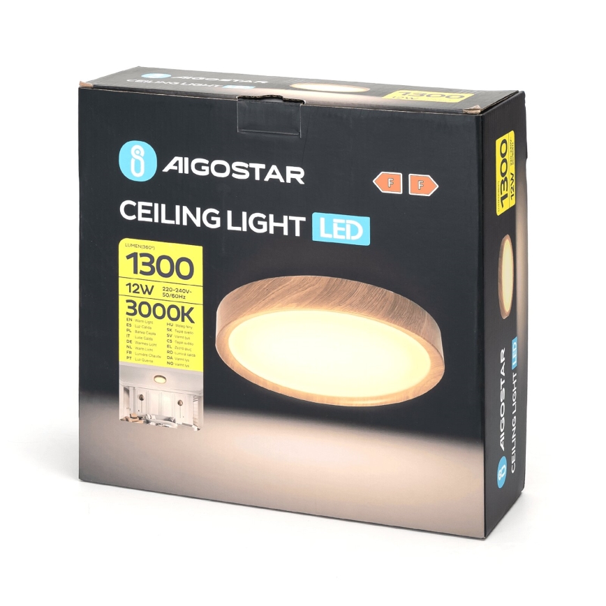 Aigostar - Стельовий LED світильник LED/12W/230V 3000K діаметр 26,3 см