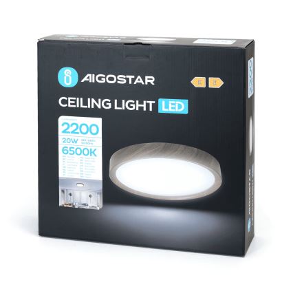 Aigostar - Стельовий LED світильник LED/20W/230V 6500K діаметр 33,7 см