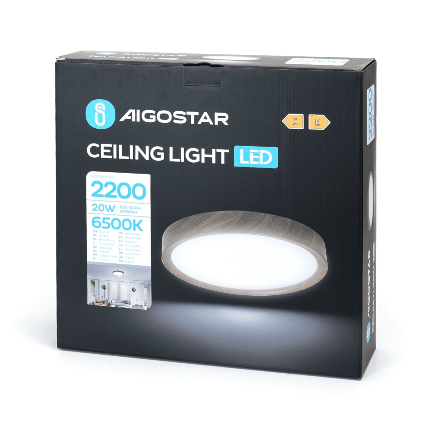Aigostar - Стельовий LED світильник LED/20W/230V 6500K діаметр 33,7 см